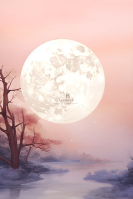 简约极简渐变月亮背景 简约极简渐变月亮背景