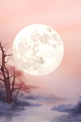 简约极简渐变月亮背景 简约极简渐变月亮背景