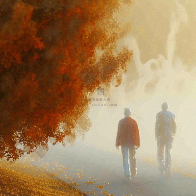 父母年长老人重阳节温馨落日背影 父母年长老人重阳节温馨落日背影