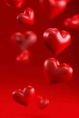 红色爱心浪漫情人节爱情七夕立体插画背景