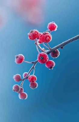 冬天白霜覆盖的红色覆盆子寒冷霜降摄影图 冬天白霜覆盖的红色覆盆子寒冷霜降摄影图