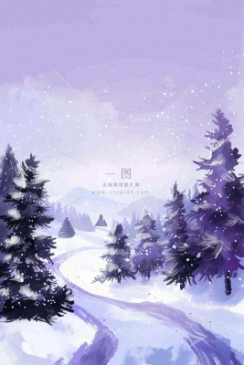 冬天白雪覆盖寒冷唯美雪景大寒插画背景
