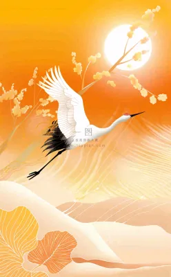 秋天白鹭齐飞黄了树叶重阳节立秋白鹭秋分插画背景 秋天白鹭齐飞黄了树叶重阳节立秋白鹭秋分插画背景