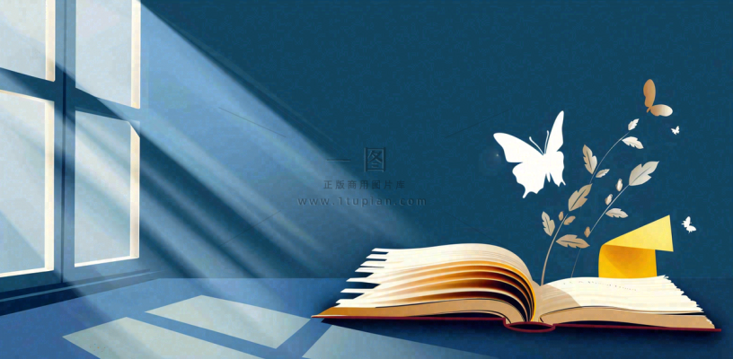 阅读书本翻开蝴蝶纷飞阳光透过窗户知识遨游世界读书日创意卡通插画背景 阅读书本翻开蝴蝶纷飞阳光透过窗户知识遨游世界读书日创意卡通插画背景