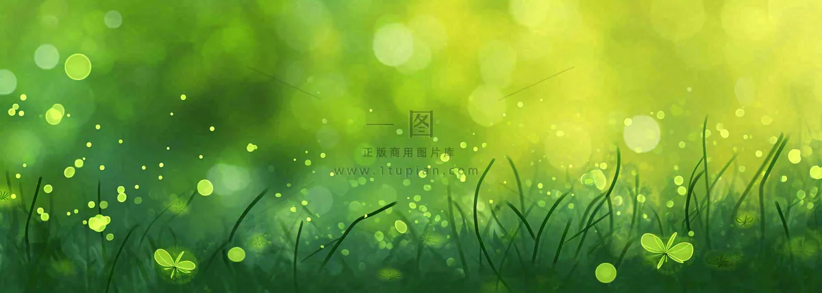 春天夏天绿色草地清新，春分立夏插画背景