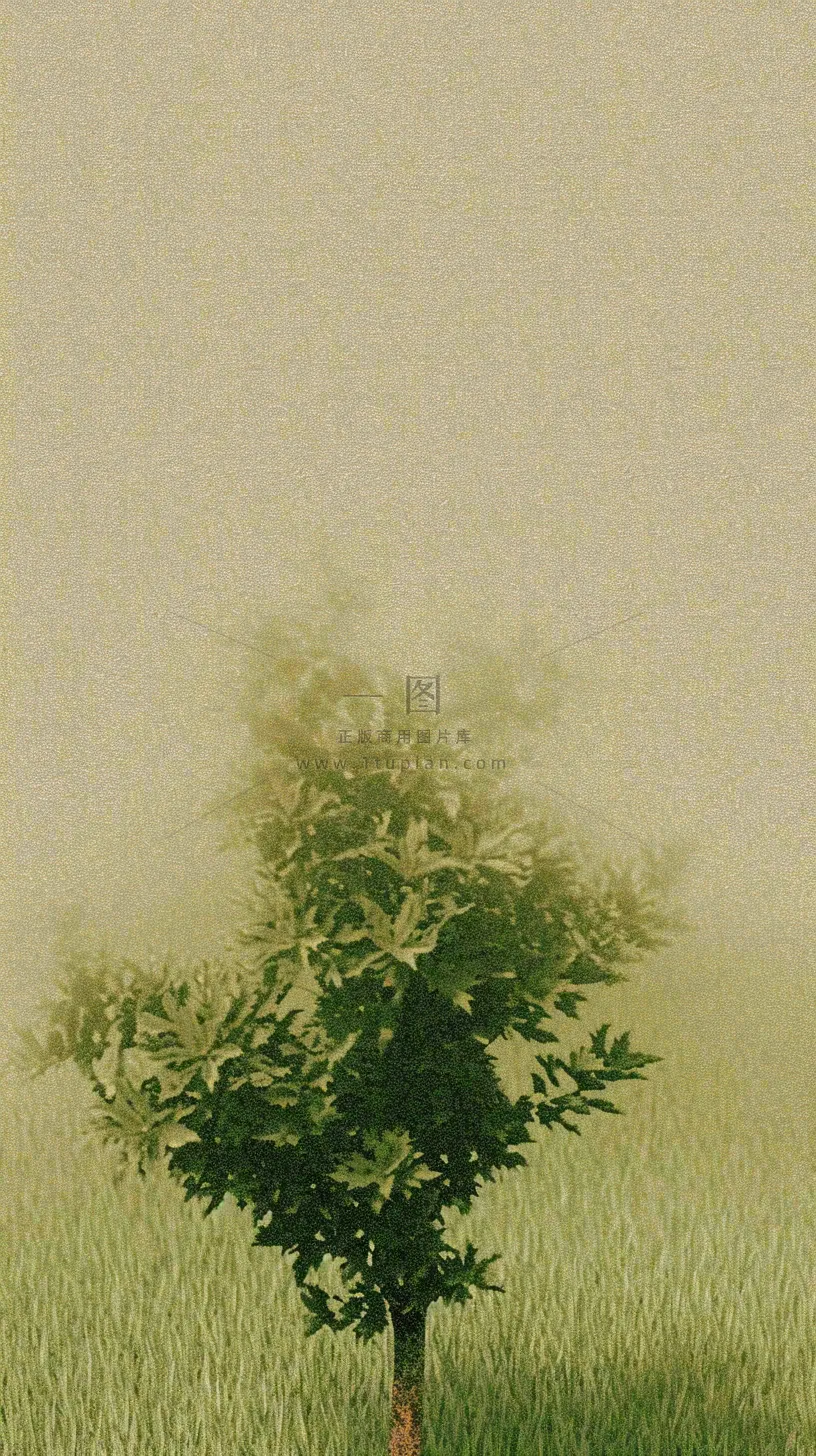 简约绿色叶子影子纹理