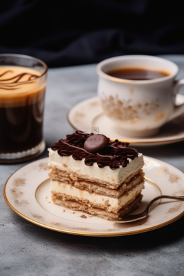 可可巧克力蛋糕水果蛋糕下午茶美食甜点摄影图