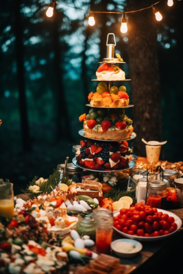 圣诞节日聚餐晚餐美食摄影图