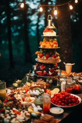 圣诞节日聚餐晚餐美食摄影图