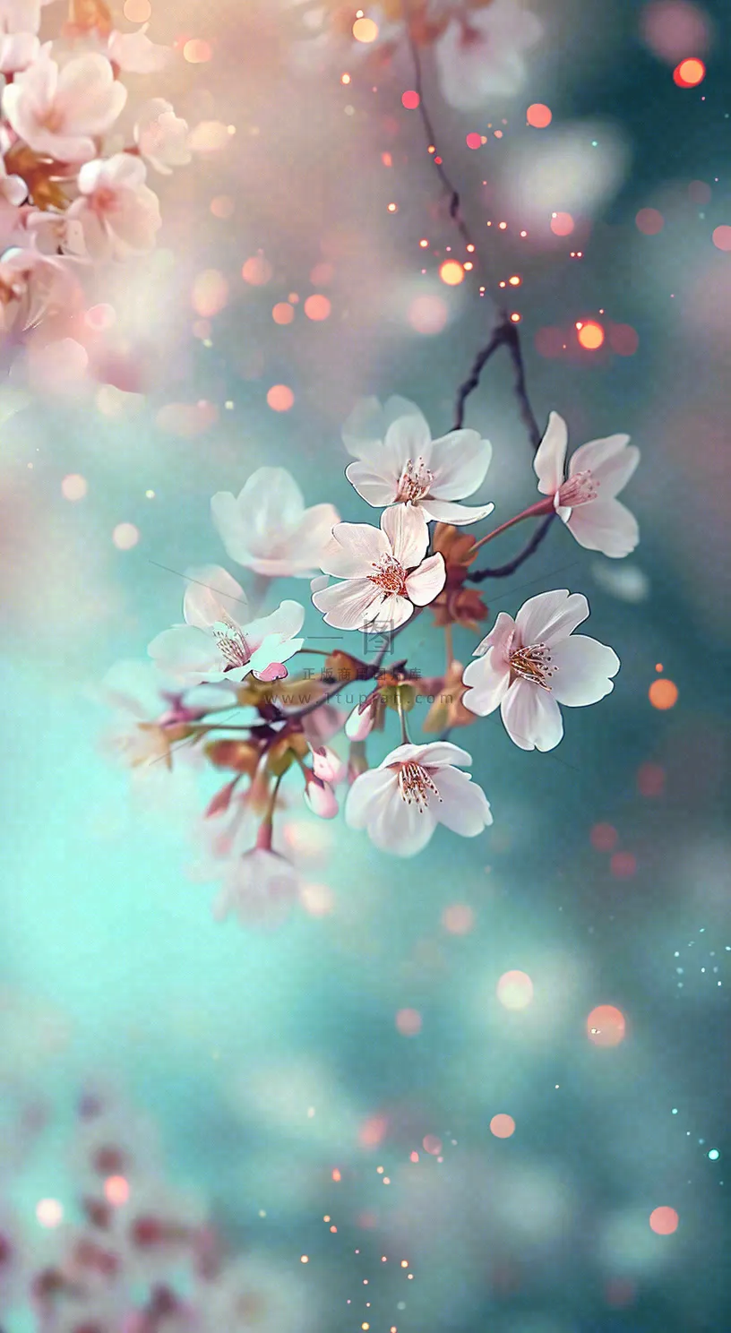 春天唯美清新白色鲜花樱花，文艺新鲜浪漫情人节摄影图