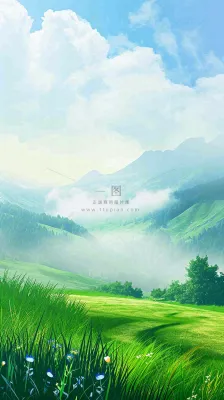 春天郊外露营旅行山脉蓝天白云草坪草地花丛,清新自然,惊蛰春分 春天郊外露营旅行山脉蓝天白云草坪草地花丛,清新自然,惊蛰春分