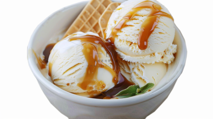 香草冰淇淋球甜点摄影图 香草冰淇淋球甜点摄影图