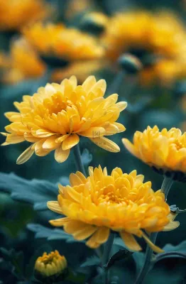 秋天金菊菊花植物立秋秋分重阳摄影图