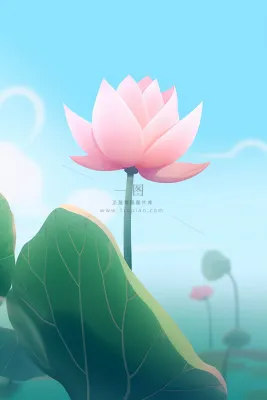 粉蓝色清爽夏日大气花朵扁平背景 粉蓝色清爽夏日大气花朵扁平背景