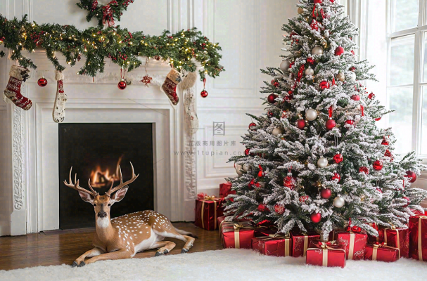 圣诞节室内装饰节日氛围摄影图 圣诞节室内装饰节日氛围摄影图