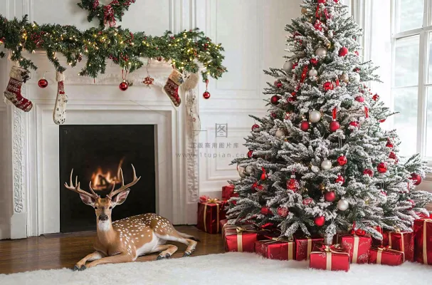 圣诞节室内装饰节日氛围摄影图 圣诞节室内装饰节日氛围摄影图