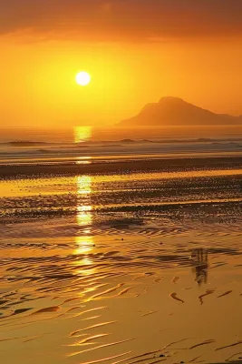 清晨日出朝霞云层山川摄影图