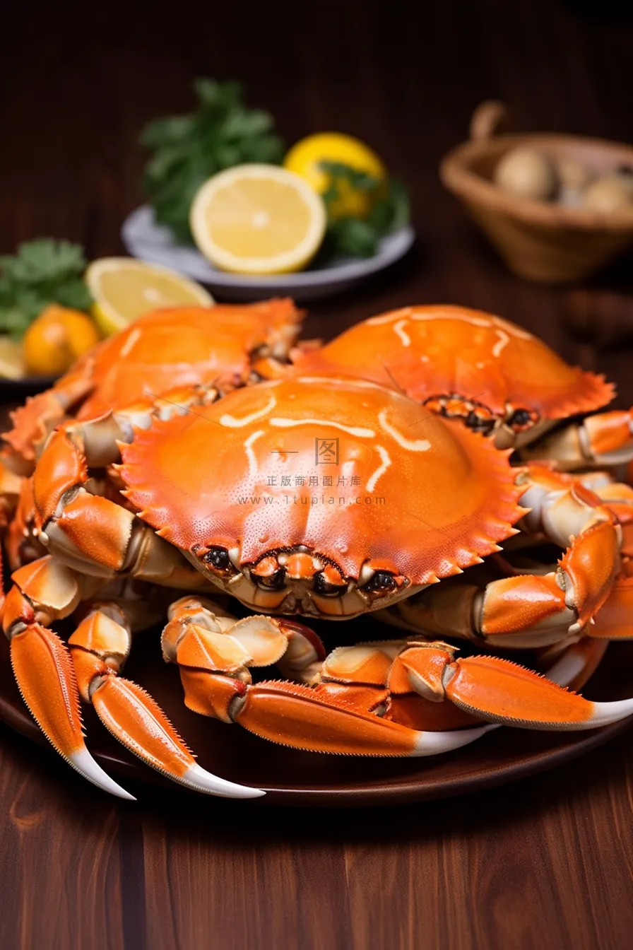 螃蟹秋季美食摄影图