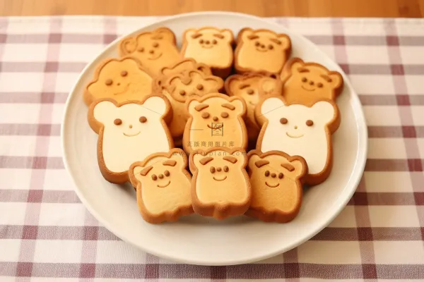 表情小饼干烘焙苏打饼摄影图