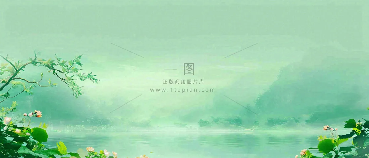 春天河面湖面花草意境古风，春分谷雨
