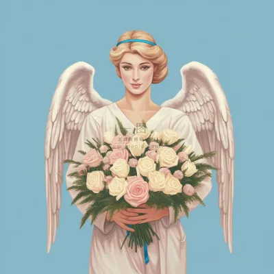 医生护士天使人物插画花海报素材背景