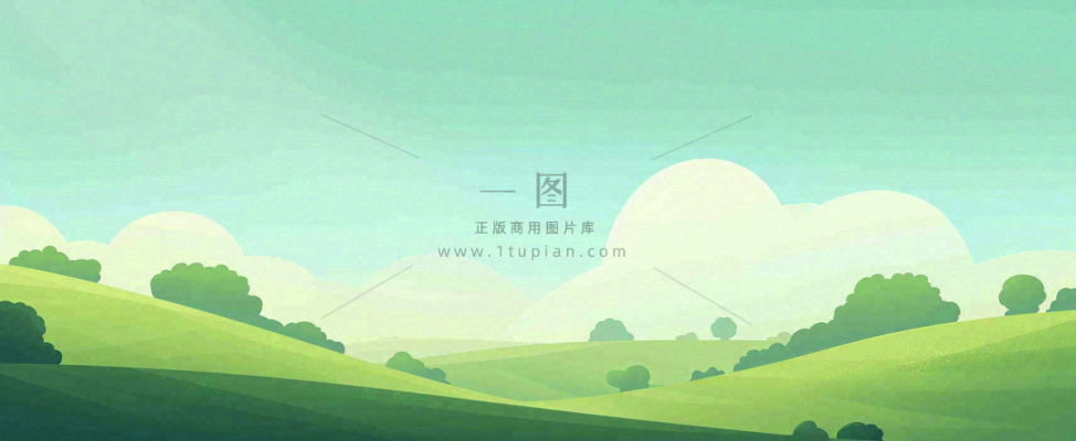 春天手绘绿色山坡春分,踏青,春游 春天手绘绿色山坡春分,踏青,春游