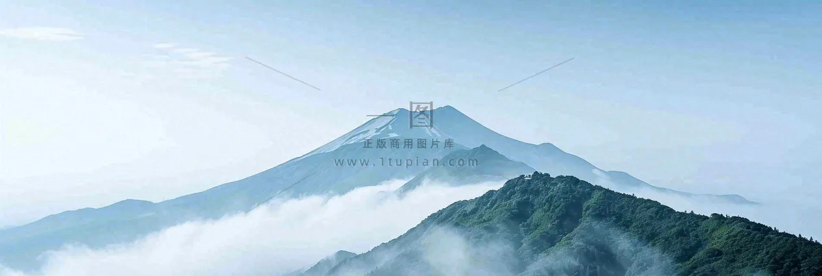 高山云层冰山雪山云雾意境,自然风景摄影图