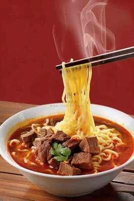 中餐食物美食牛肉面摄影图背景