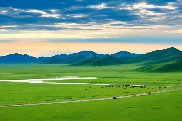 新疆春天草原风光大自然风景摄影图