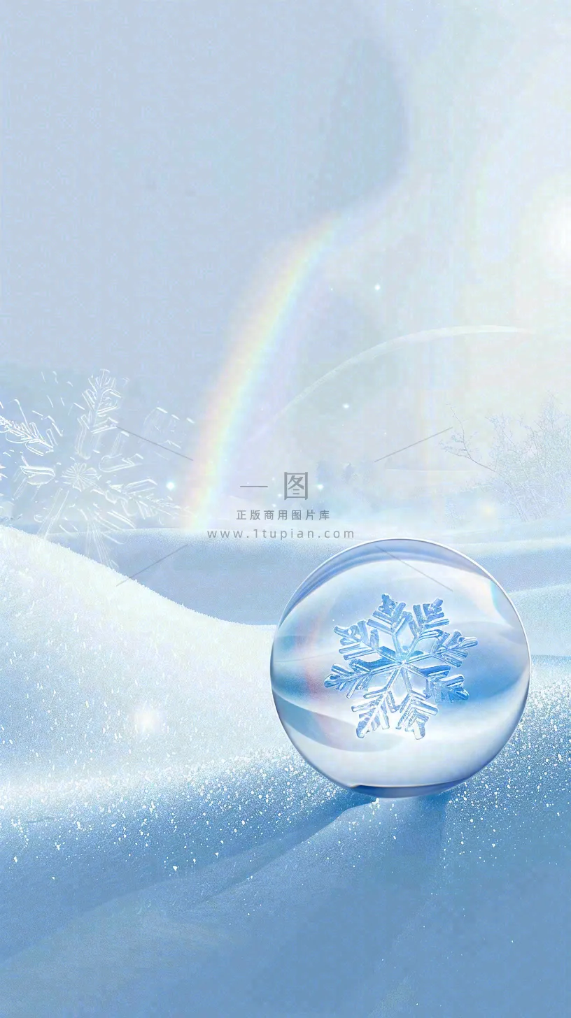 冬天结霜结冰的雪花霜降立冬摄影图