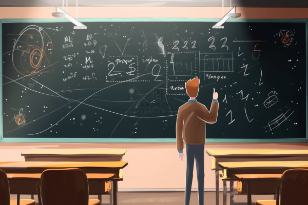 教室教学的教师书桌黑板卡通插画素材背景 教室教学的教师书桌黑板卡通插画素材背景