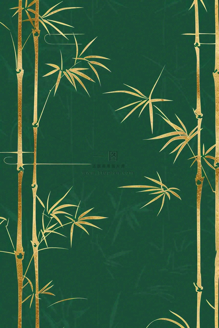 端午佳节竹子插画中国风绿色清雅静背景