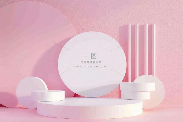 美妆护肤3d展台清新背景