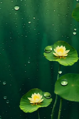 中国风传统绿色莲花简约背景 中国风传统绿色莲花简约背景