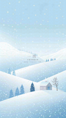 冬天白雪覆盖寒冷唯美雪景大寒插画背景