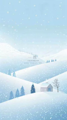 冬天白雪覆盖寒冷唯美雪景大寒插画背景 冬天白雪覆盖寒冷唯美雪景大寒插画背景
