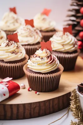 巧克力纸杯蛋糕奶油节日甜点摄影图 巧克力纸杯蛋糕奶油节日甜点摄影图