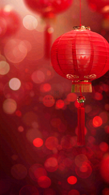 新春佳节红灯笼高挂灯火通明红色喜庆庆祝小年除夕夜元宵摄影图