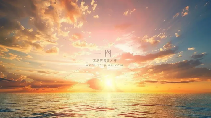 清晨日出朝霞云层山川摄影图