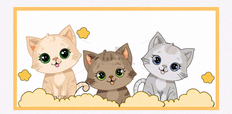 宠物生活馆猫狗卡通插画背景 宠物生活馆猫狗卡通插画背景