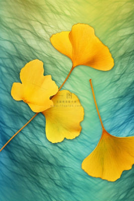 简约大气渐变落叶黄色秋叶背景