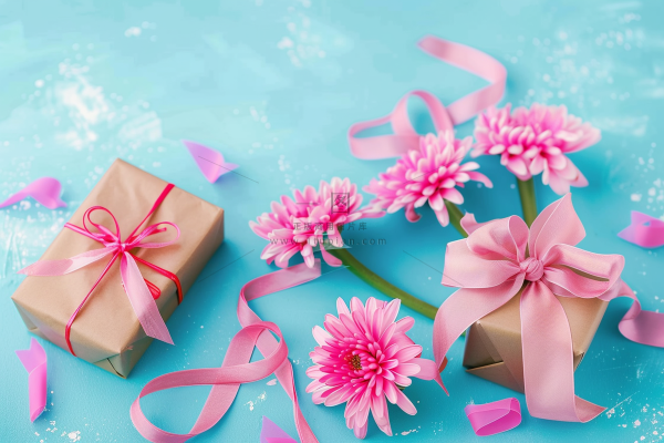 鲜花礼物礼盒妇女节女神节摄影图