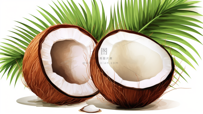 夏日椰子清凉插画素材