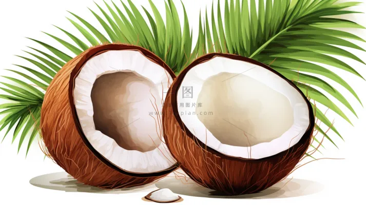 夏日椰子清凉插画素材