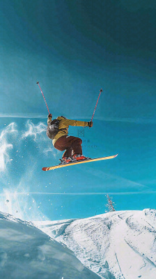 冬季冰雪极限滑雪旅行比赛，体育运动摄影图