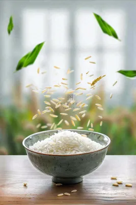 桌子上的米饭碗粮食珍惜粮食世界粮食日摄影图