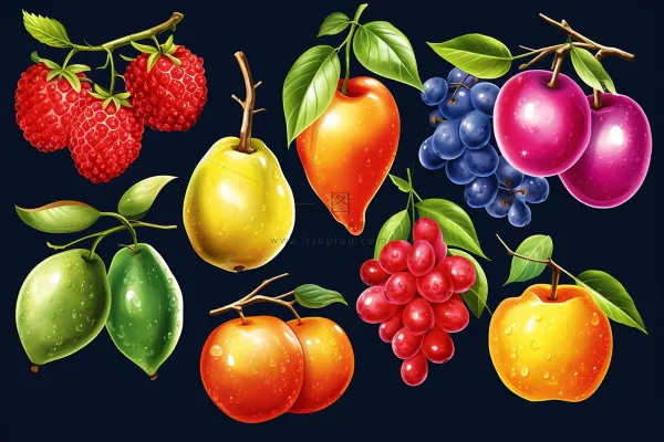莓果水果卡通插画插图白色背景