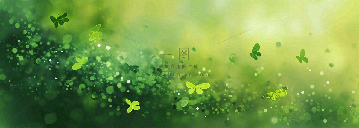 春天夏天绿色草地清新，春分立夏插画背景