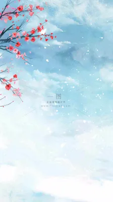 冬天白雪覆盖寒冷唯美雪景大寒插画背景