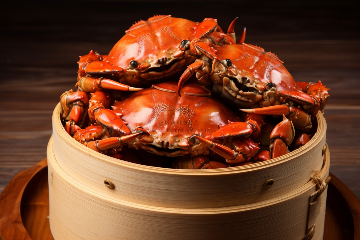 螃蟹秋季美食摄影图